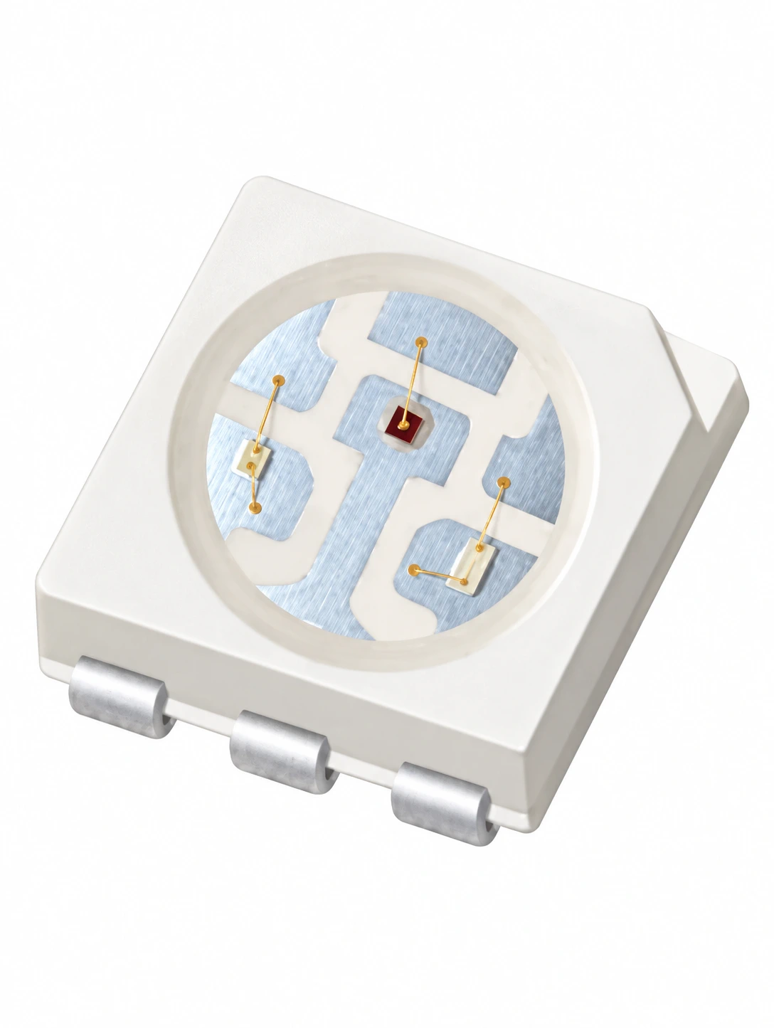 5050 RGB SMD LED package with three LED channels
