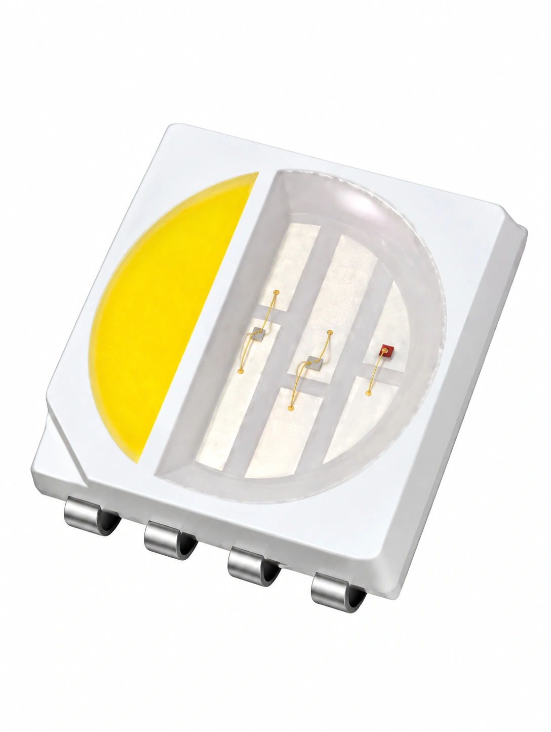 5050 RGBW SMD LED package with four LED channels
